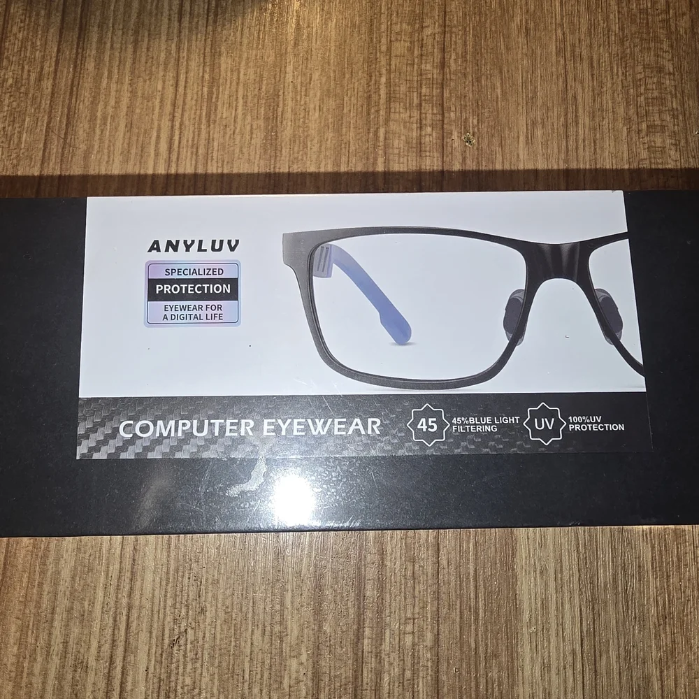 ANYLUV Blue Light Blocking Glasses Men Computer Gaming Glasses Rectangle Metal